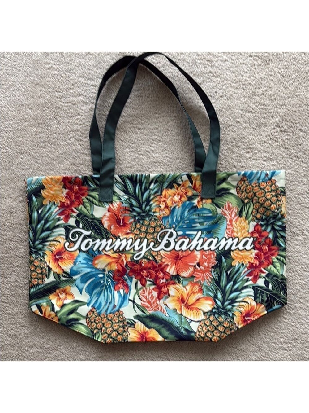 Tommy Bahama Green and Blue Tropical Tote